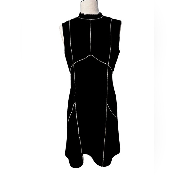 Warehouse Little Black Dress With Rhinestone size Small US 6 has front pockets! - Picture 1 of 8